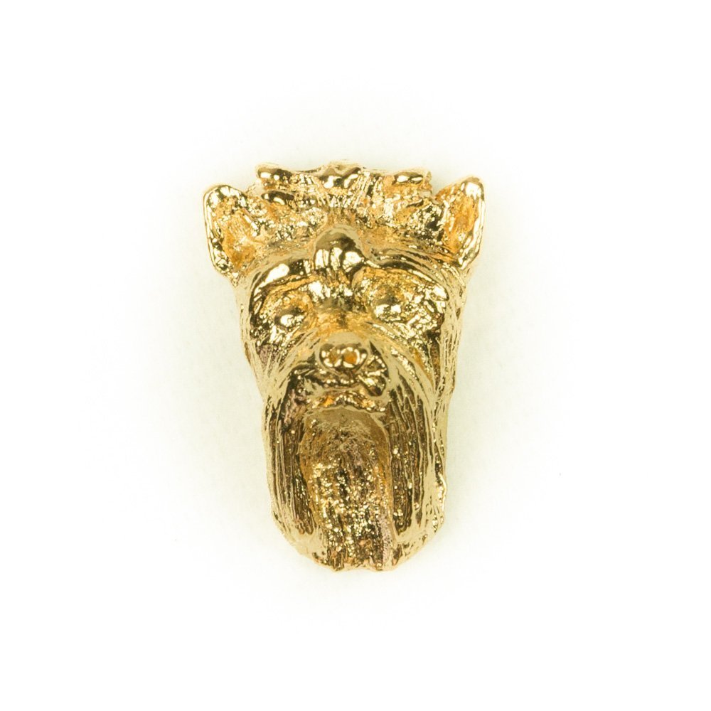 Épingle Yorkie DOG ARTS JP en or 22 carats fabriquée au Royaume-Uni