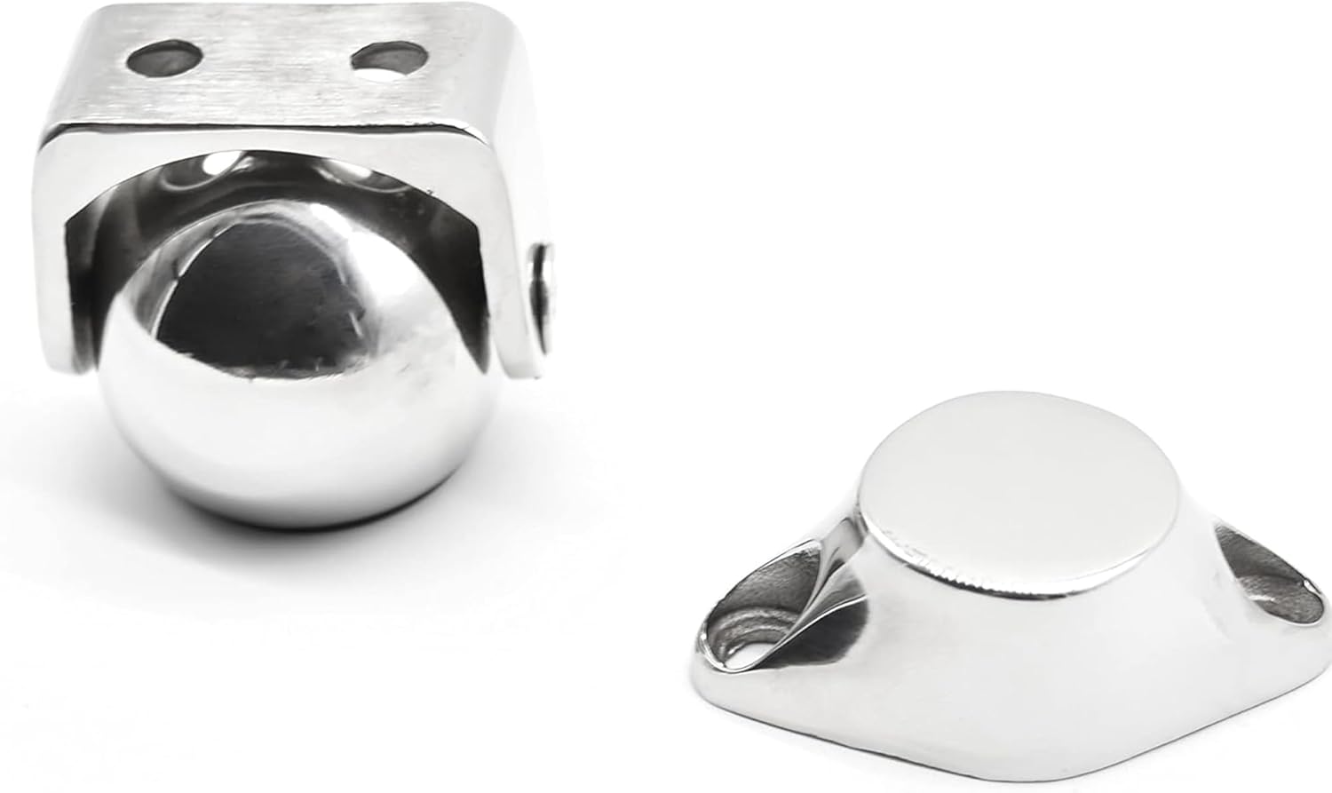 MARINE CITY 316 Stainless-Steel Gloss Finish Strong Magnetic Ball Door Stopper Soft Catch Holder Set for Boats Marine Bedroom Door Family Hardware