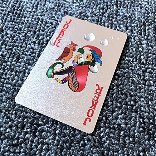 Premium Spielkarten, Pokerkarten, Schwarze Deluxe Spielkarten, wasserdichte Pokerkarten, waschbar und flexibel, hochwertiger Kunststoff (Silber) – Bild 7
