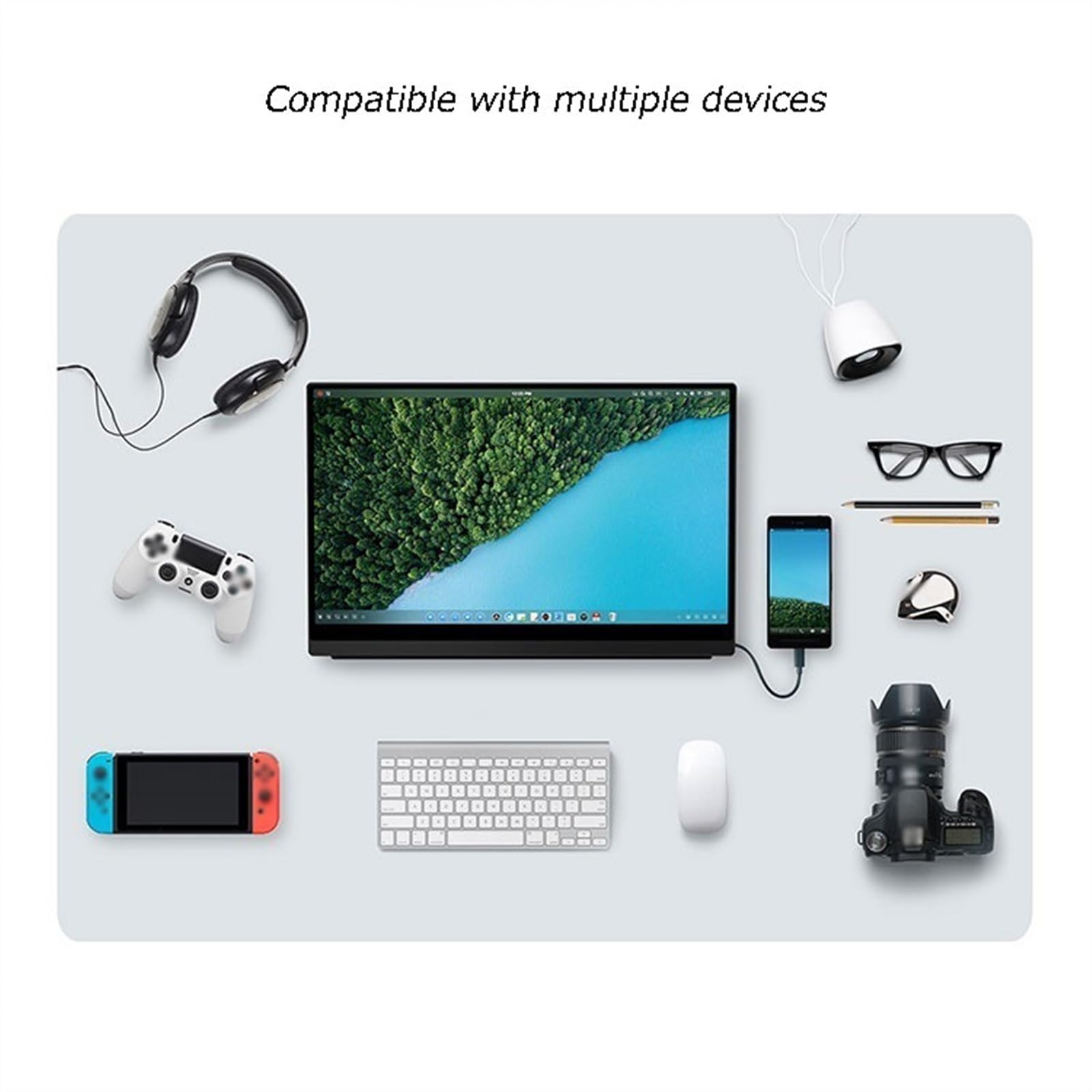 Schermo secondario da 15,6 pollici 2K IPS Monitor portatile for telefono cellulare for ufficio di espansione for host gioco Monitor per Smart Working