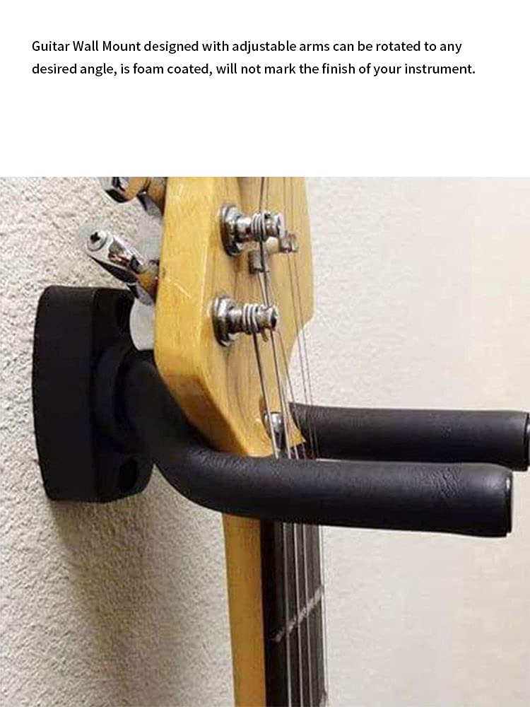 Haczyki, haki ścienne, wieszak na gitarę, uchwyt do montażu na ścianie gitary, elastyczny regulowany uchwyt do montażu na ścianie stojak ze śrubą 6 sztuk