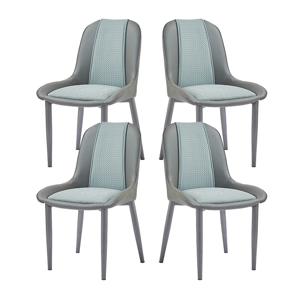 SJIALEN Kitchen Dining Chairs Set of 4, PU Leather Woven Backrest Chairs Modern Lounge Counter Chairs Living Room Side Chairs Kitchen Chair (Color : Green)