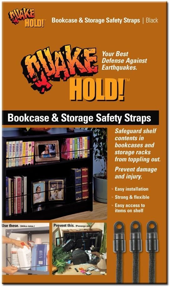 Quakehold! Bookcase and Storage Furniture Strap, Earthquake