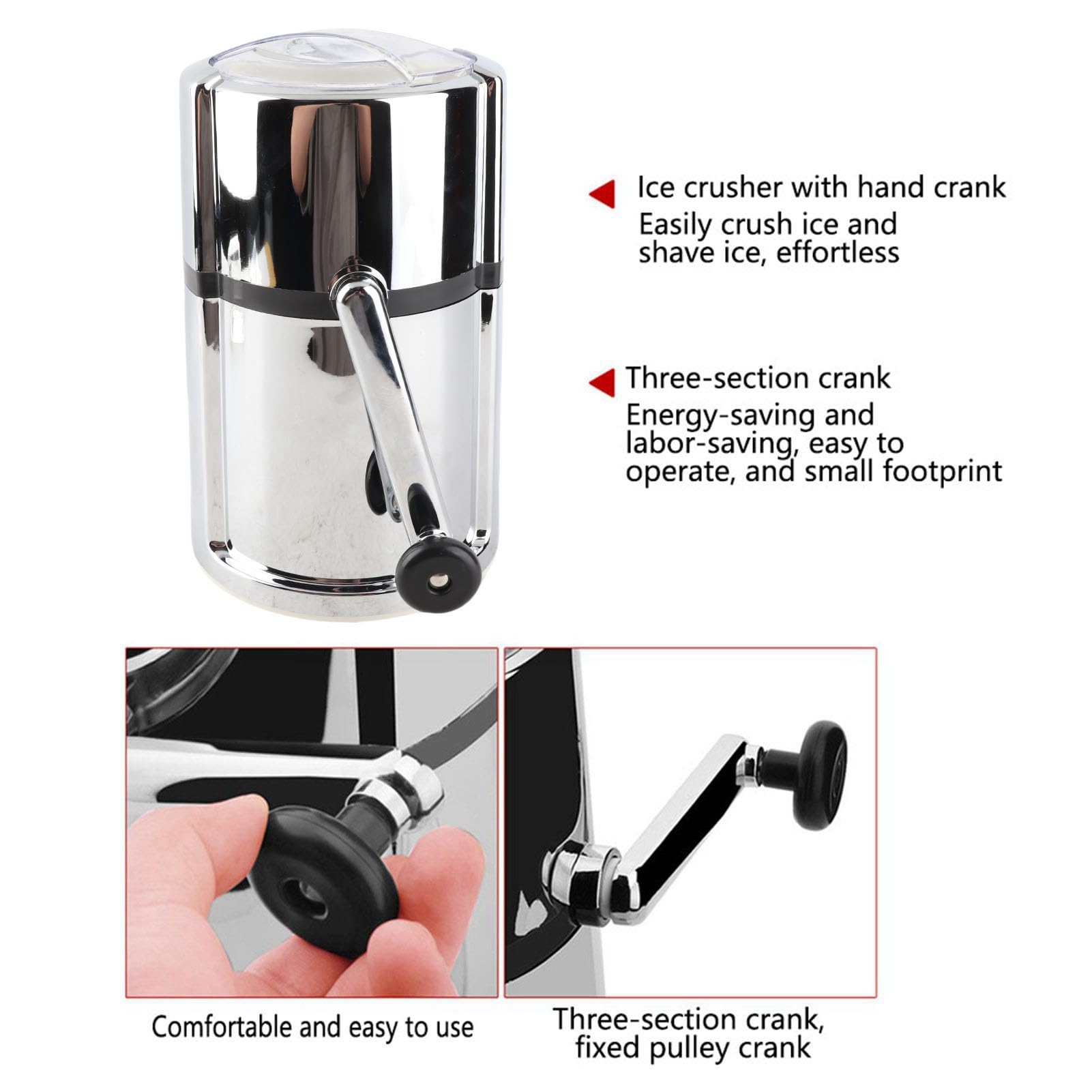 Ice Crusher, Manual Hand Crank Ice Breaker Ice Shaver Kitchenware Household Supplies