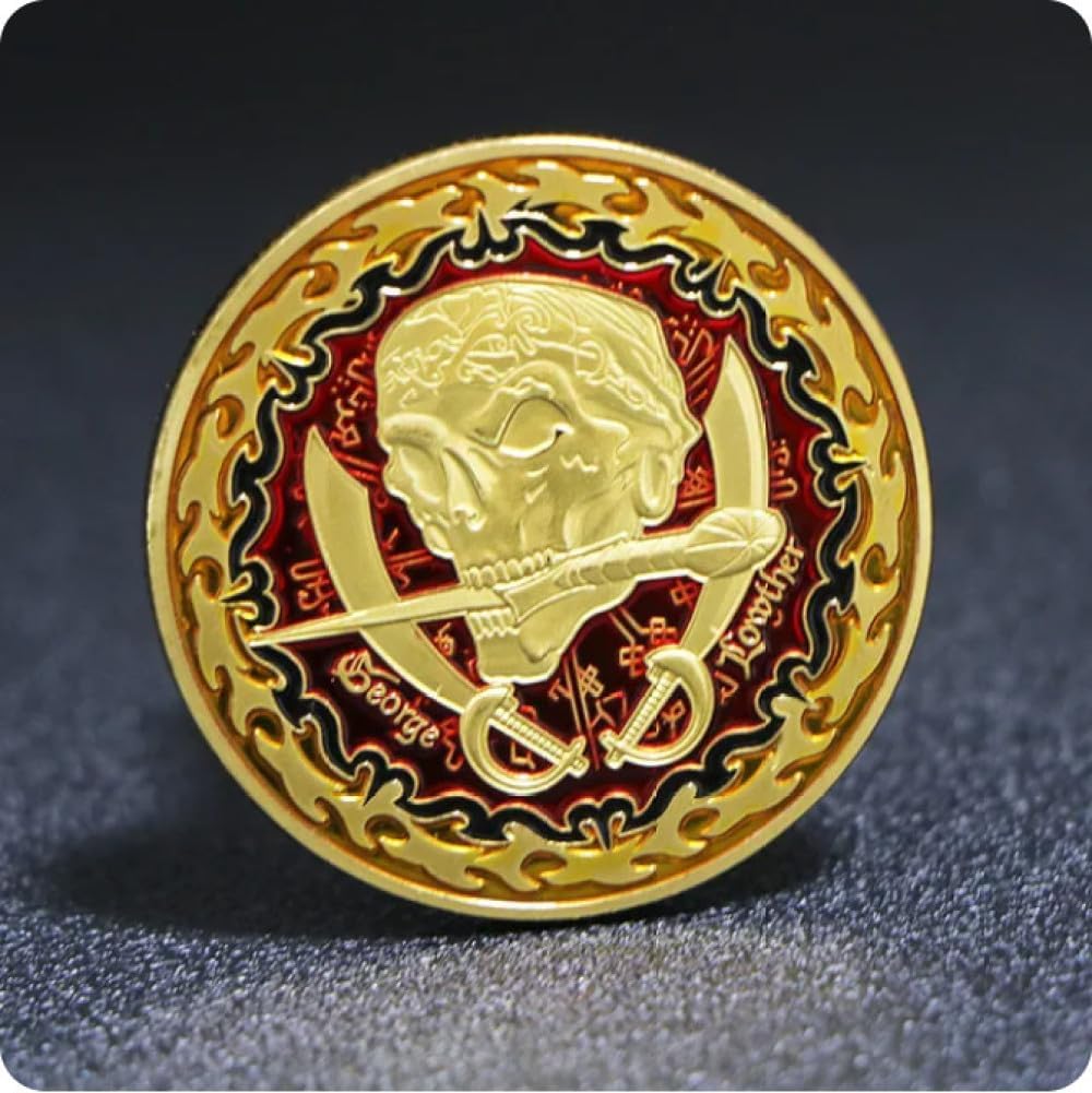 Commemorative Coins Pirate Ship Augustine Herman Metal Silver/Gold Plated Coin Challenge Coins Souvenir Coins