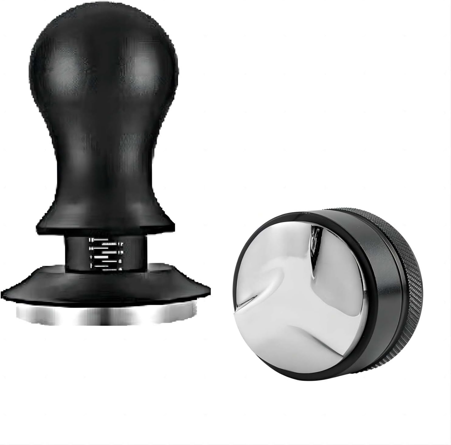 54mm Tamper and Coffee Distributor Set, Espresso Coffe Tamper 54mm with Spring Loaded and Base, Coffee Leveler for Coffee Machine Accessories Barista with Coffee Cleaning Brush (53mm)