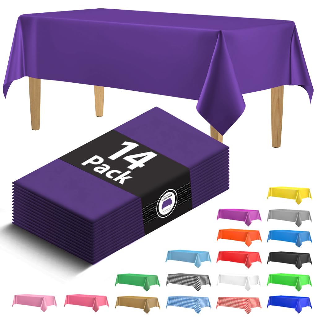 Black Tablecloths - 14 Pack Disposable Covers -27 Black Tablecloths - 14 Pack Disposable Covers -27