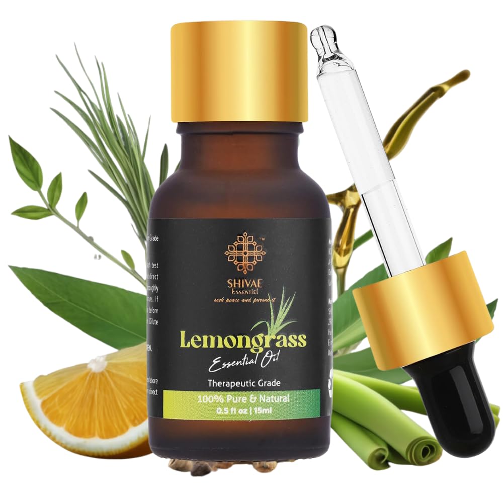 Lemongrass Essential Oil for Aroma Diffuser 100 Natural & Pure, Ideal for Aromatherapy