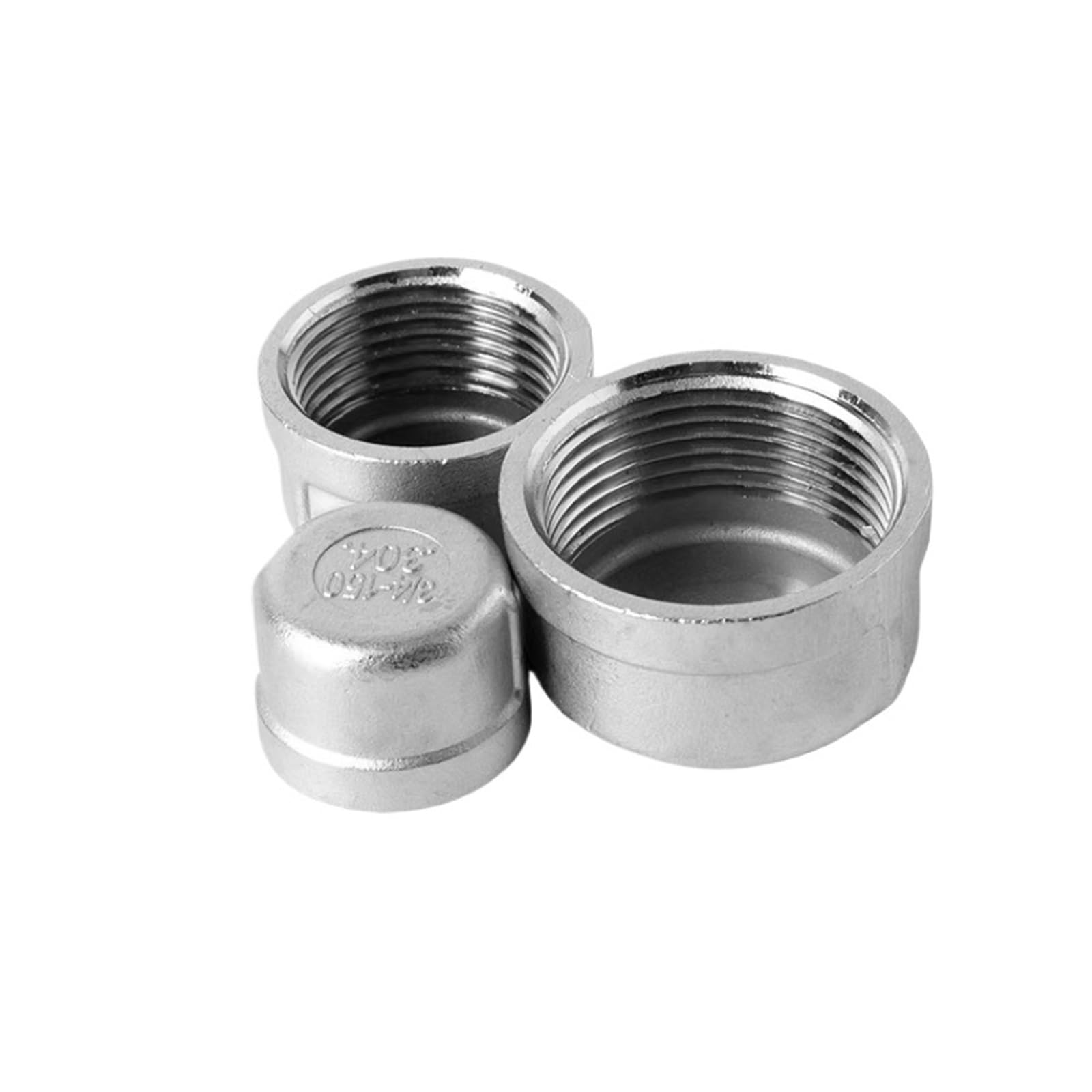 1/8" 1/4" 3/8" 1/2" - 4" NPT Innengewinde Endkappe 201/304/316 Edelstahl Anschluss Rohrverschraubung Wasser Gas 225 PSI(SS201,NPT,4")
