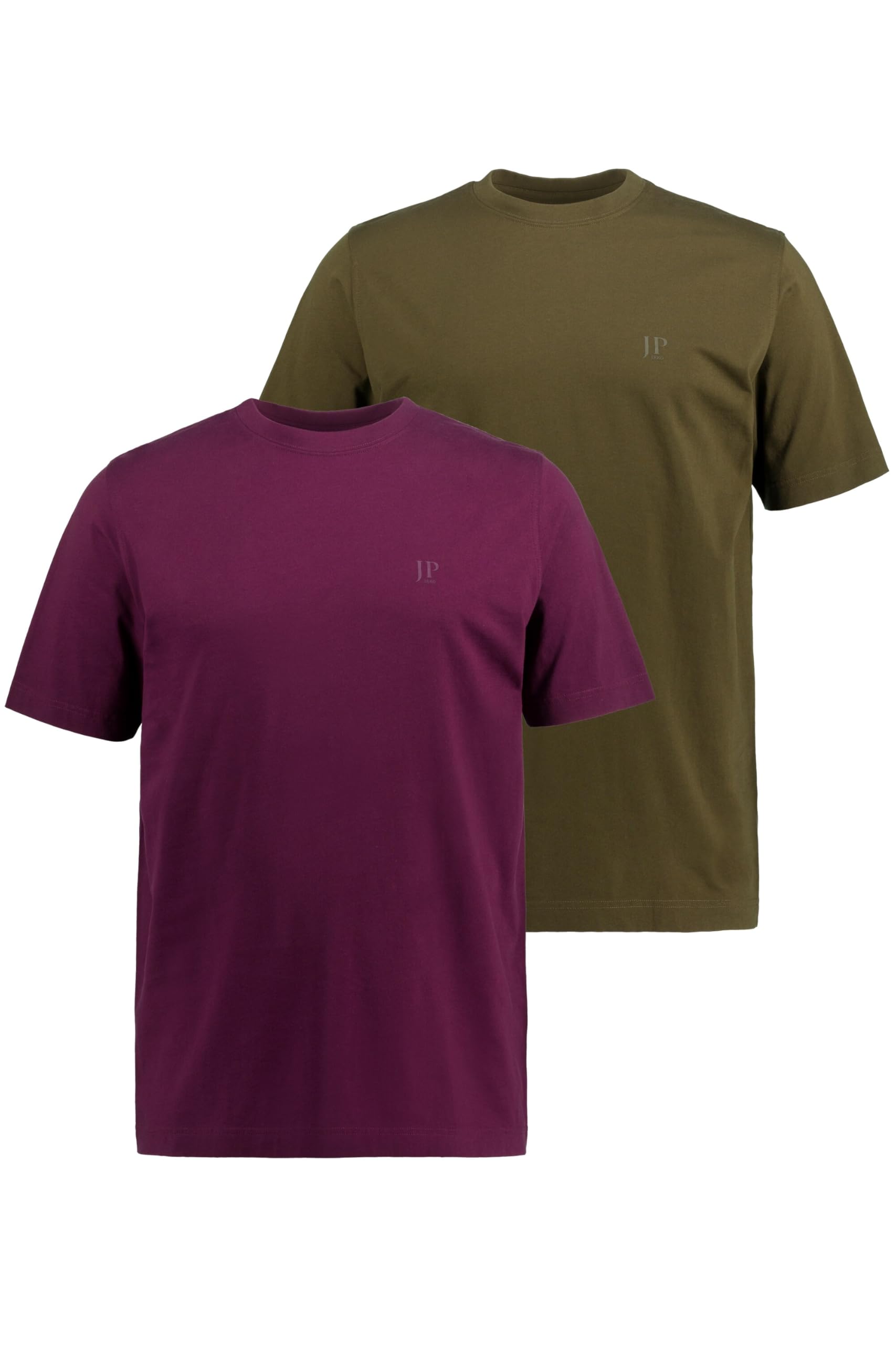 JP 1880 Men's T-Shirts, 2er-Pack T-Shirts Aubergine XXL