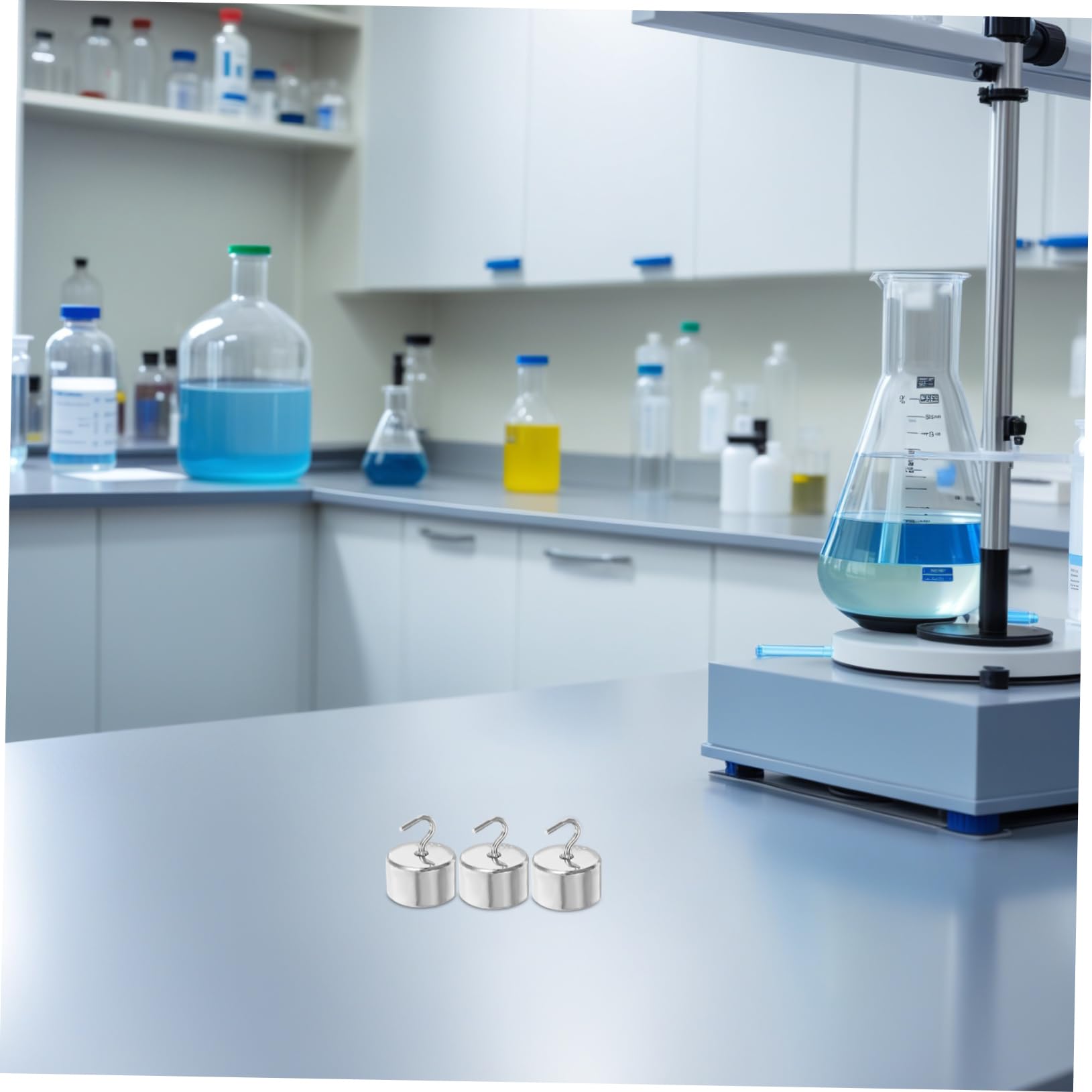 ULTECHNOVO 50 Piezas Pesas de Laboratorio Pesas Gancho de Hierro Cromado para Física de Estudio para Laboratorio de Ciencias