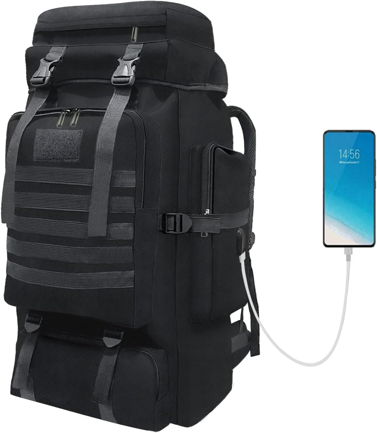 Wesoke80L 100 Liters Camping Hiking Backpack for Men Women, Waterproof Extra Large Outdoor Travel Military Tactical Rucksack