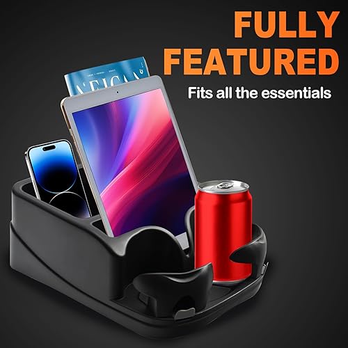 Miniatura 5 de Consola central para automóviles, organizador de consola de automóvil con soporte para bebidas, soporte ajustable para tazas para camiones, consola