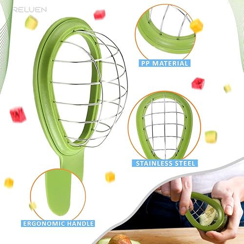 Miniatura 4 de Herramienta para cortar aguacate – Cuber de aguacate de 3.2 x 6.3 pulgadas con mango ergonómico, fácil de usar y limpiar, plástico de grado