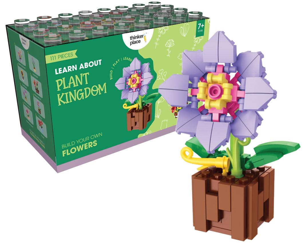 ThinkerPlace 8-in-1 Flowers Galsang Flower (111 Pieces) | Learn About Plant Kingdom | Building Block Set for Kids Age 6+ | STEM Educational Toy | Build, Collect & Create Flower Pen Stand-picture-36