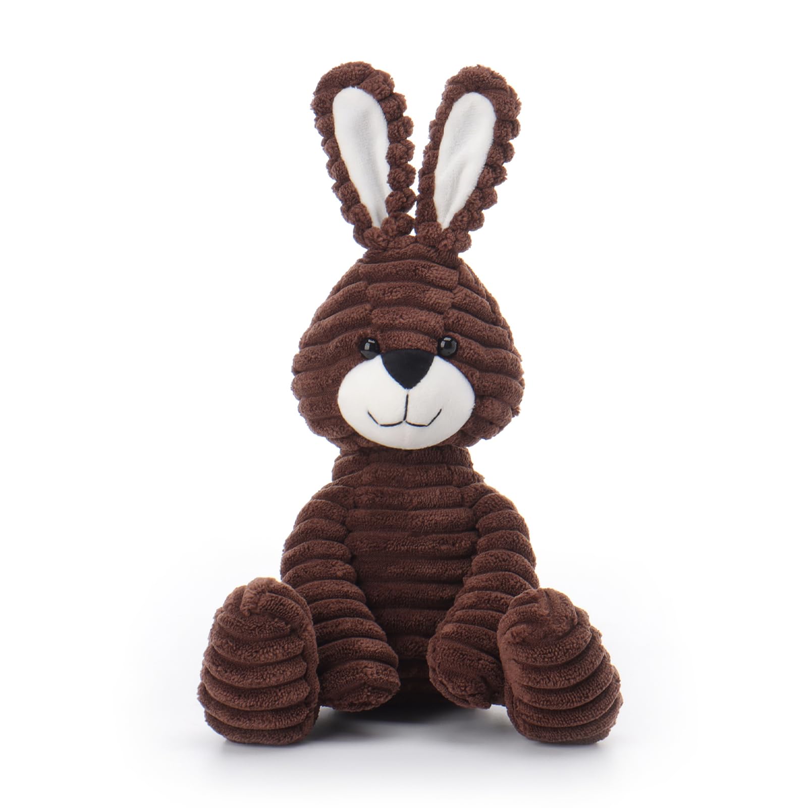 Apricot Lamb Brown Corduroy Bunny Plushies Stuffed Animals for Baby Girl and Boy Soft Cute Plush Toys for Kids Rabbit 9 Inches