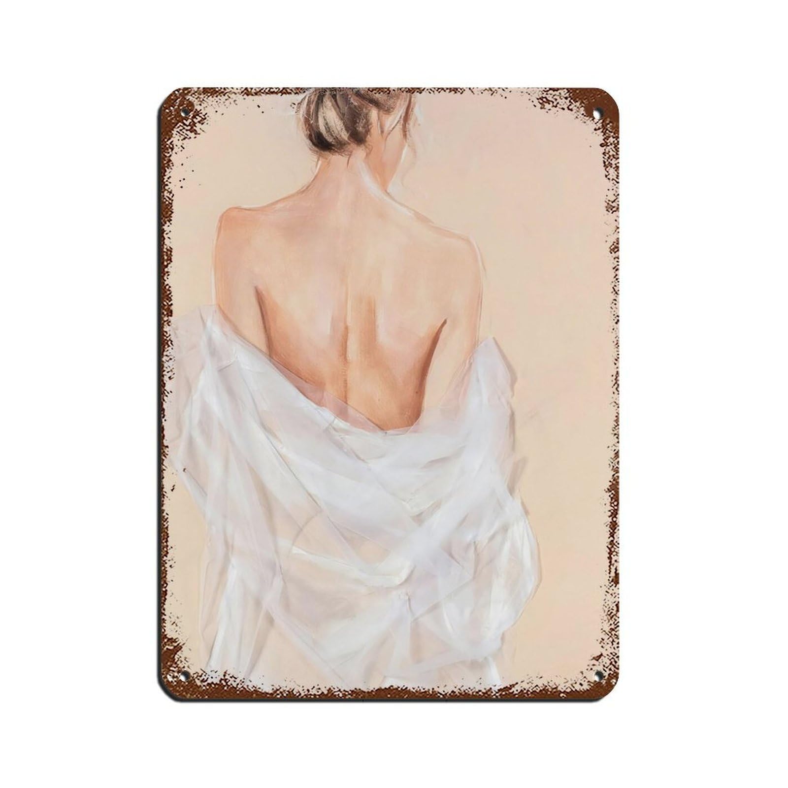 Woman in Tulle Canvas Poster Tin Sign Vintage Metal Pub Club Cafe Bar Home Wall Art Decoration Poster Retro 12x16inch(30x40cm)
