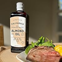 Vista 7 de Sunnygem Aceite de almendras California 100% virgen prensado en frío, 16.9 onzas líquidas, perfecto para cocinar, hornear, asar a la parrilla