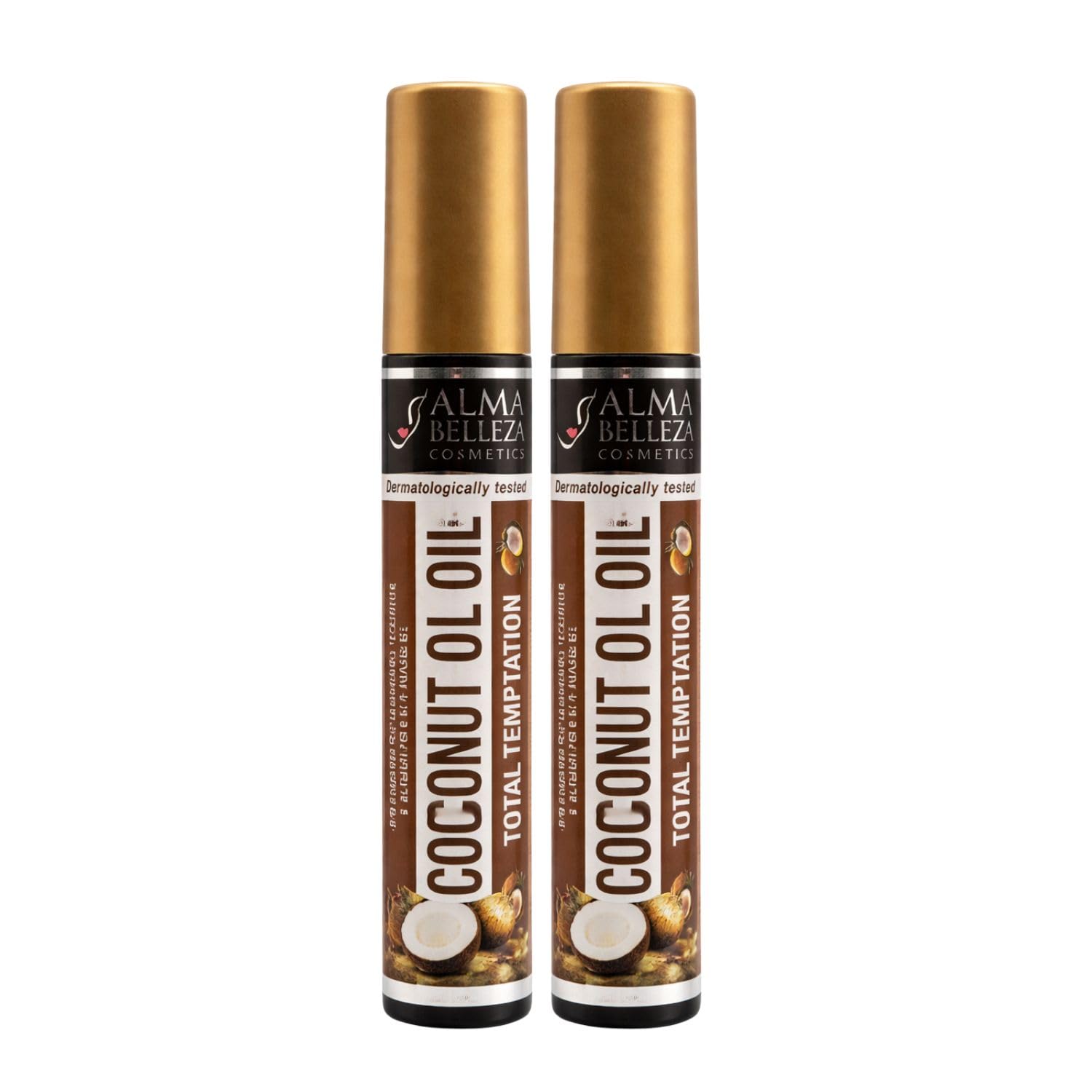2x Alma Belleza COCONUT OIL Black Mascara Eyelashes TOTAL TEMPTATION Waterproof