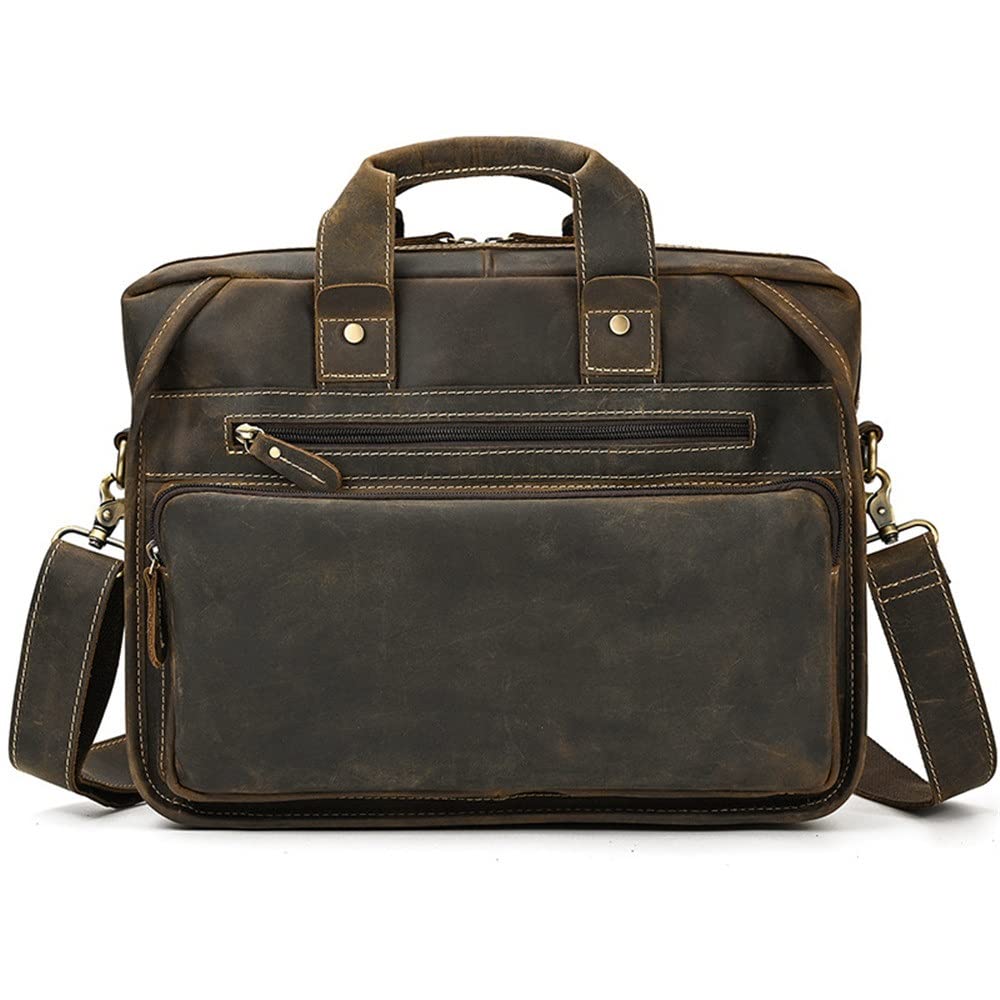 ERTXGBA 1pcs Handmade Mens Handbag Retro Briefcase Messenger Bag Business Travel
