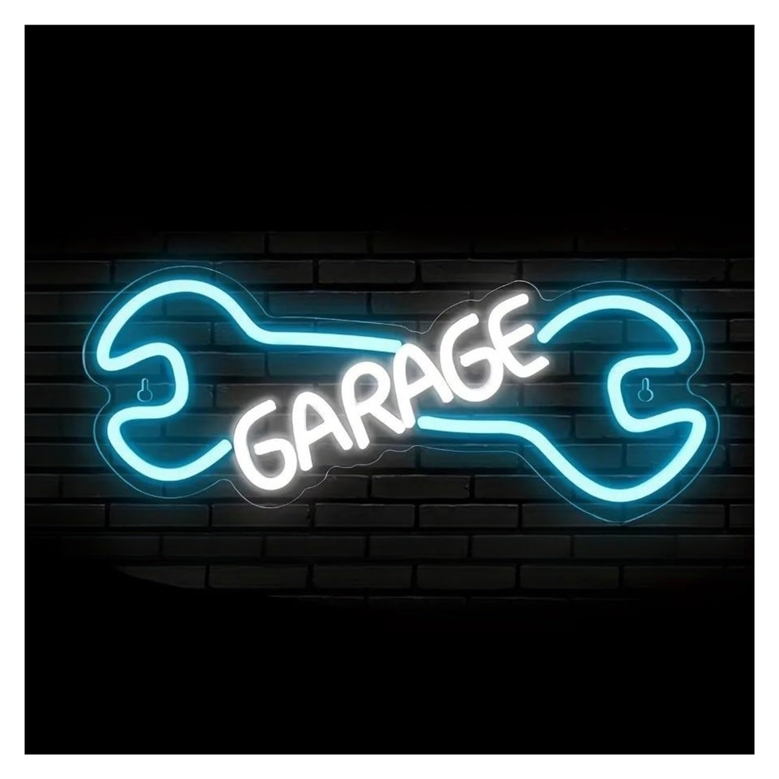 Shouxi One Color Sign Lamp Garage Neon Sign Wrench Light Dimmable For Garage Workshop Auto Repair Shop Car Room Wall Decor Signs Illuminated 40Cmx15cm