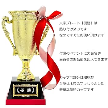 Amazon.co.jp: 優勝カップ 高さ24.7cm 優勝文字入りプレート