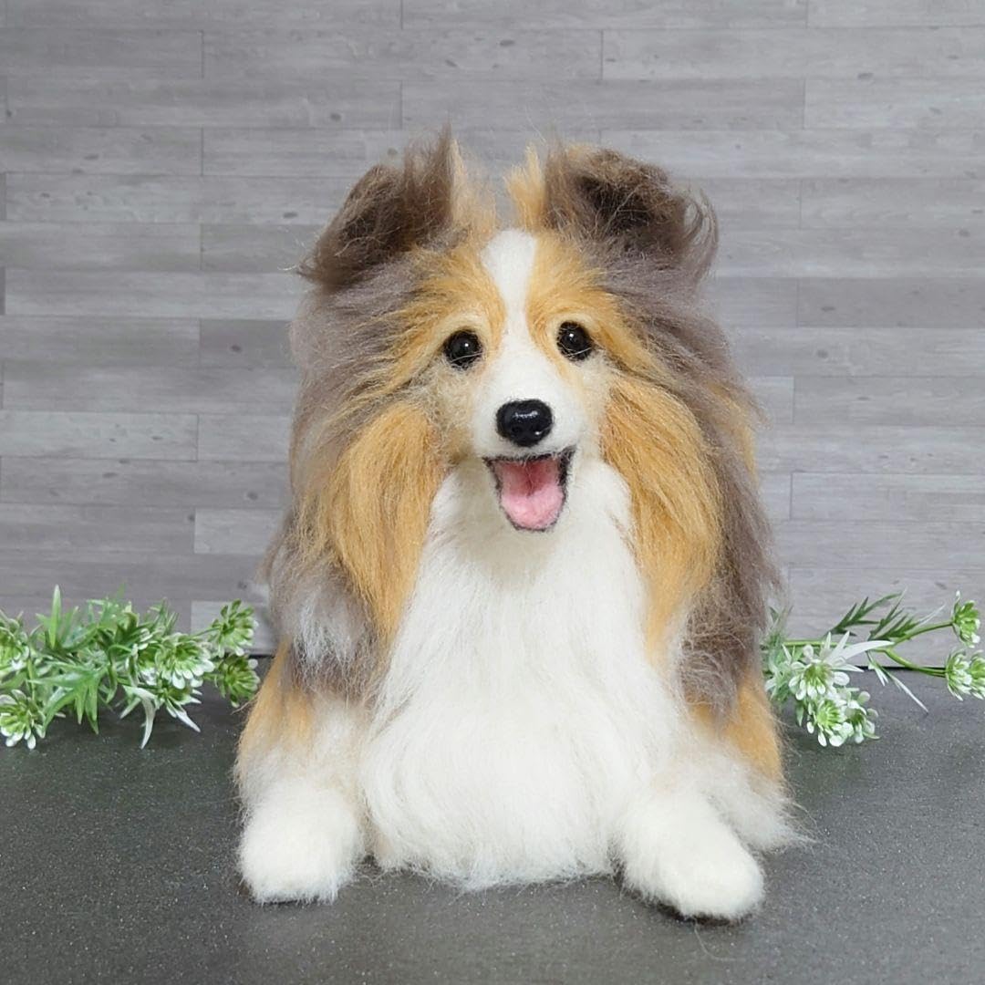 羊毛フェルト犬 シェルティ 羊毛フェルト かわいい
