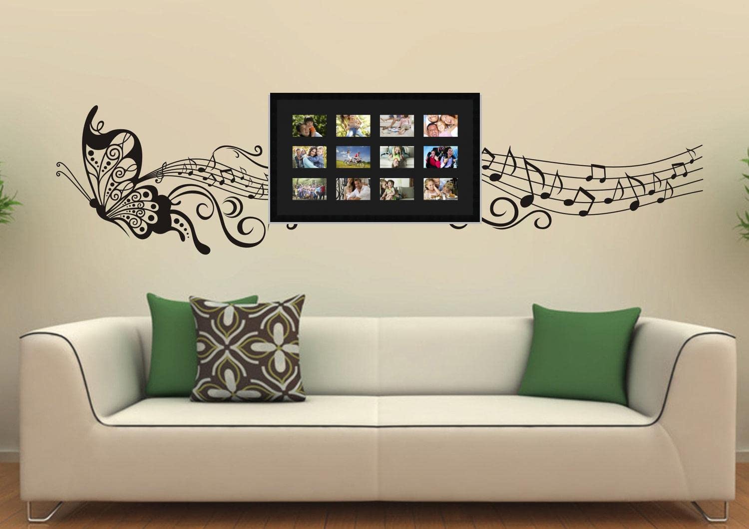 Cadres Photos pêle mêle multivues Noir 12 Photo(s) 15x10 Passe Partout, Cadre Photo Mural 78x45 cm Noir, 3 cm de Largeur