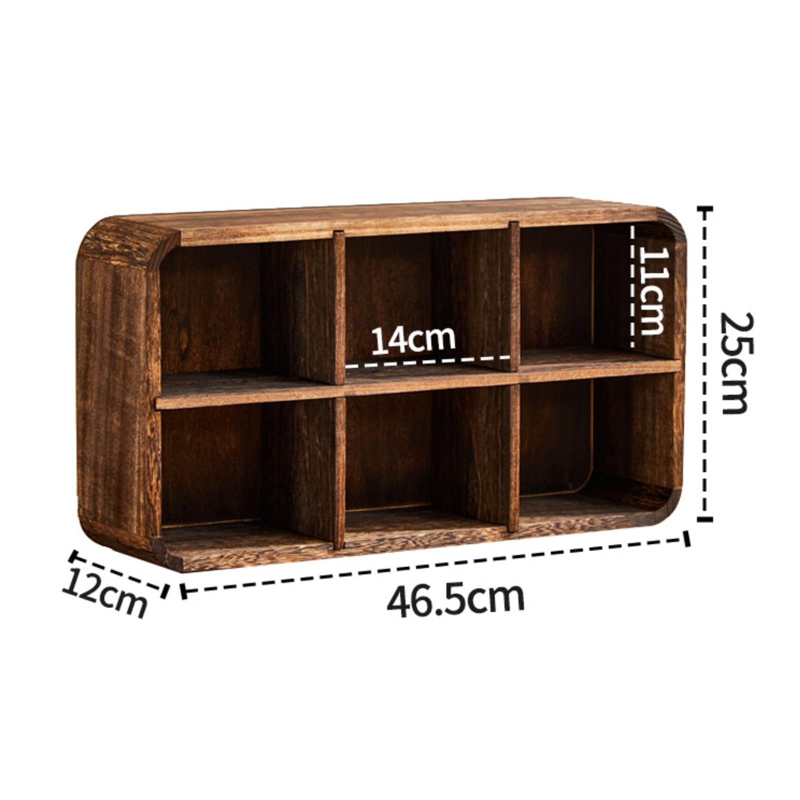 Organizador Tazas con Compartimentos Compacto Estan para Aficionados Al Té, Coleccionistas, 6 Compartimentos con Panel Trasero