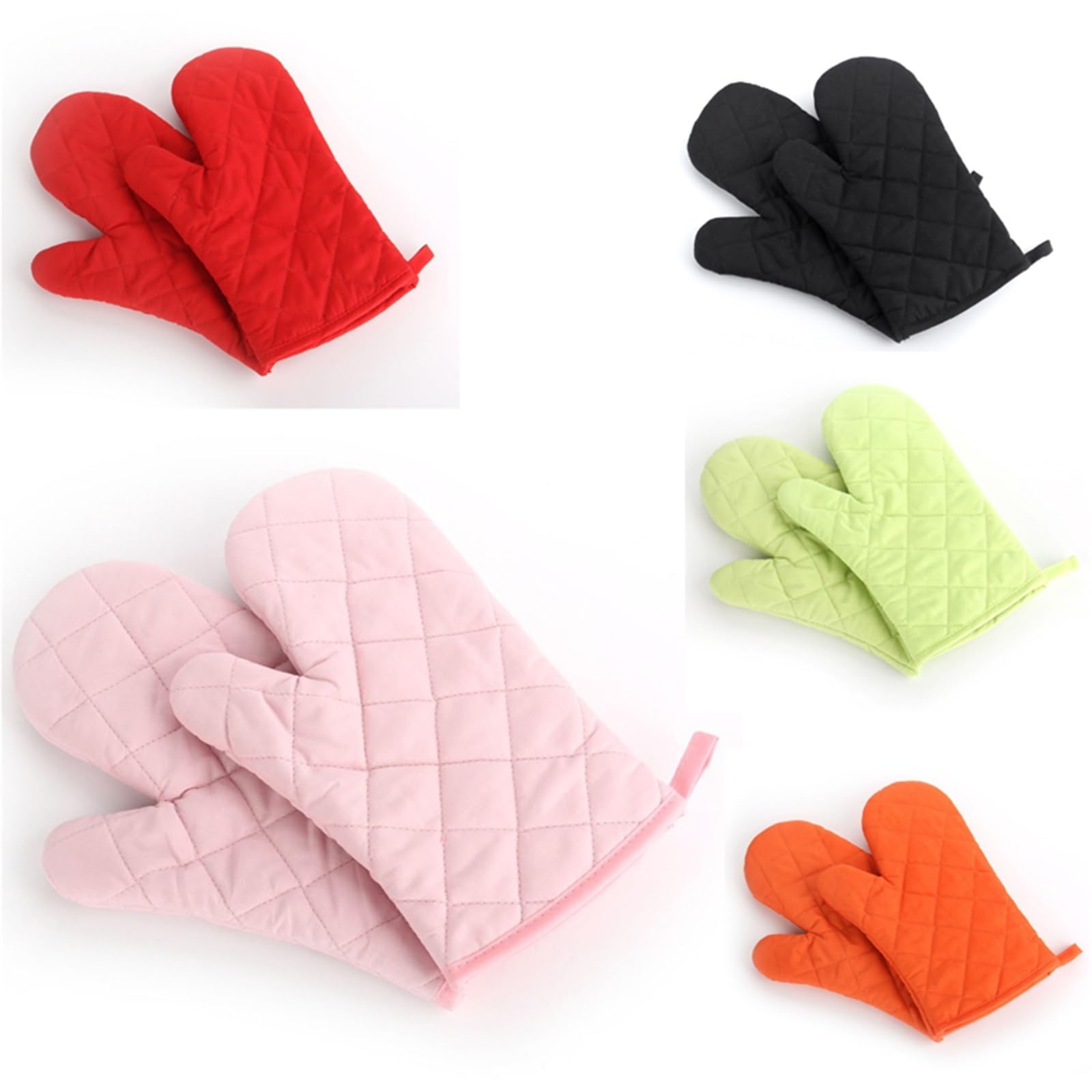 MRKU Backhandschuhe, Ofenhandschuhe, hitzebeständig, mehrfach gesteppt, rutschfest, mikrowellengeeignet