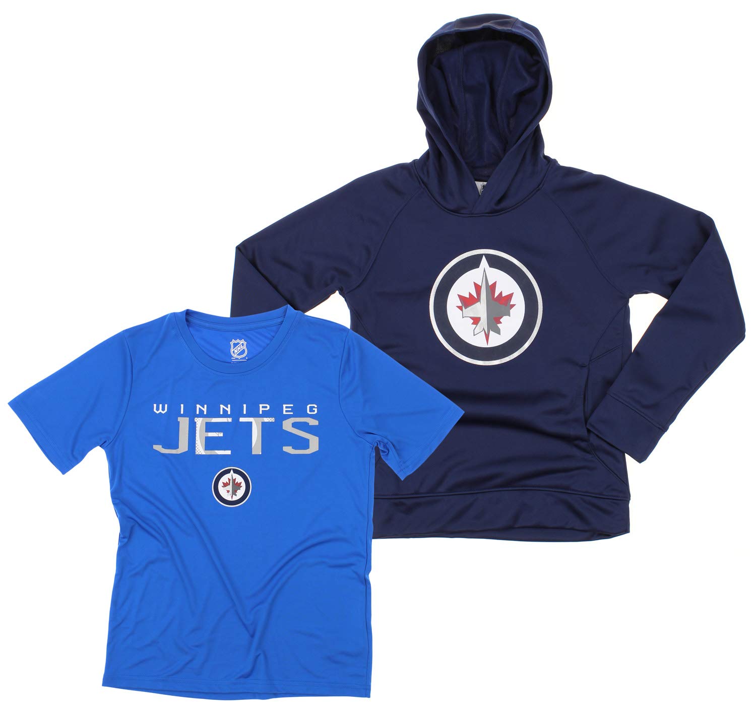 Outerstuff NHL Youth Boys (8-20) Team Color Performance Hoodie and Tee Combo Set, Winnipeg Jets Small (8)