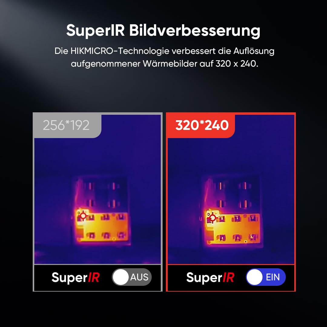 HIKMICRO Wärmebildkamera mit - B10 256 x 192 IR-Auflösung, visuellen 2MP-thermokamera, Vollbildmessung, 25Hz Bildfrequenzmit 3,2" LCD-Bildschirm, Software, IP54, Messbereich -4°F~1022°F