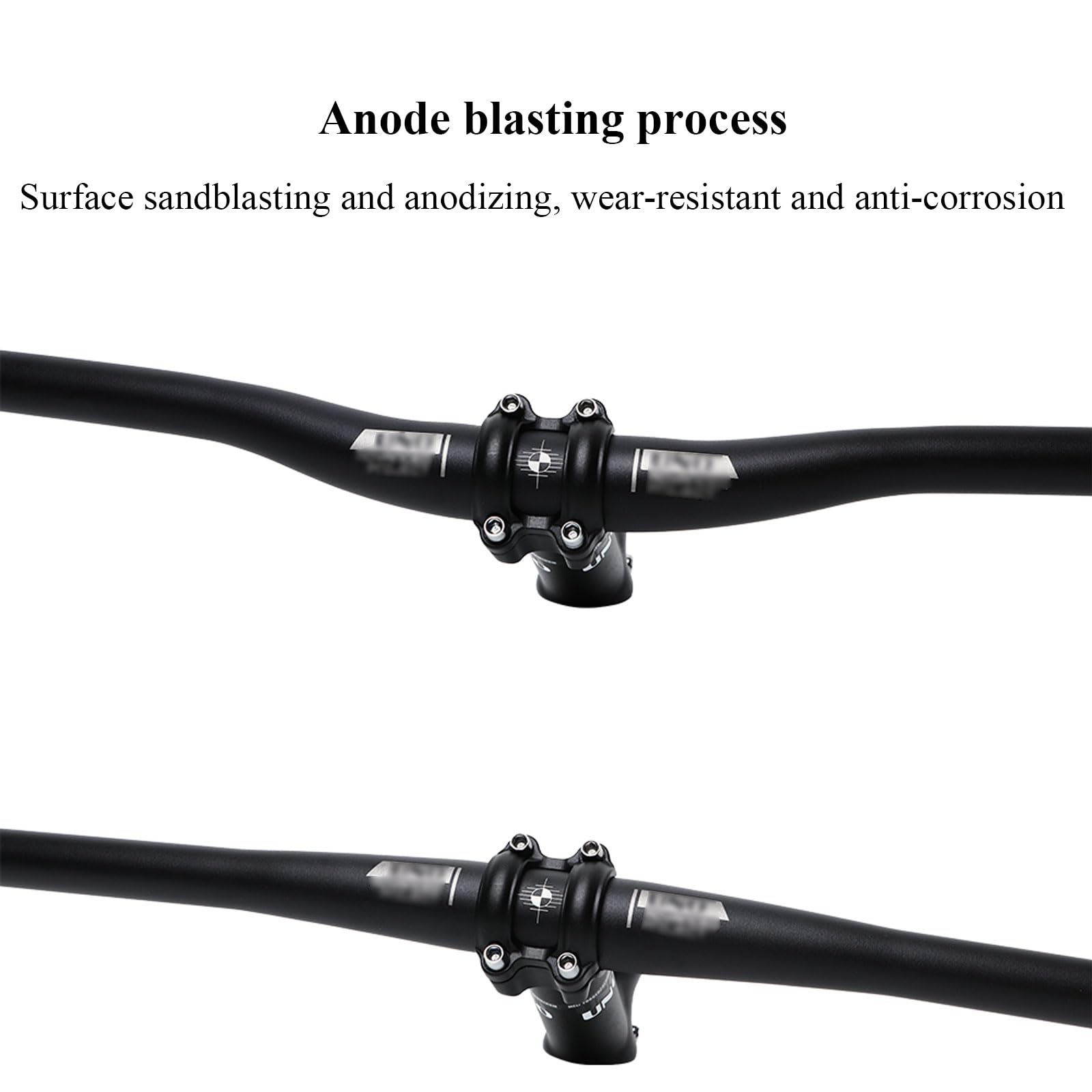 Fahrradlenker, Lenkererhöhung, MTB-Fahrradlenker, Leichter, arbeitssparender Fahrradlenker, Mountain Road-Fahrradlenker aus Aluminiumlegierung, 31,8 mm x 740 mm
