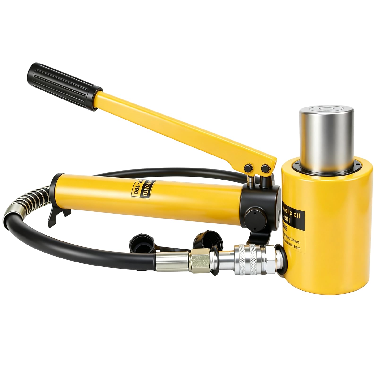 20 Ton Hydraulic Cylinder Jack, Heavy Duty 2 Inch Stroke Porta Power Ram with Hand Pump, Single Acting Lifting Cylinder for Machinery, Construction, Repair