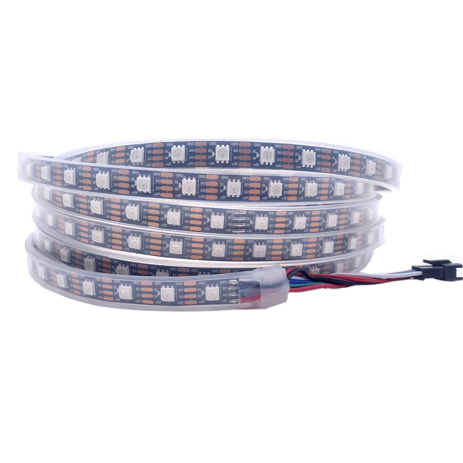 WS2813 (bijgewerkt WS2812B) 5m 300 individueel digitaal adresseerbare pixels RGB dual signaal-led flexibele lichtband 5050 SMD Magic Dream Color DC5V (WS2813, wit PCB 60led IP65 5M