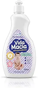 Tira Manchas Líquido Vida Macia Casa KM Hipoalergênico Sem Cloro com Enzimas para Roupas de Bebês e Crianças Roupas Brancas e Coloridas 500ml