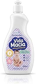 Tira Manchas Líquido Vida Macia Casa KM Hipoalergênico Sem Cloro com Enzimas para Roupas de Bebês e Crianças Roupas Brancas e Coloridas 500ml