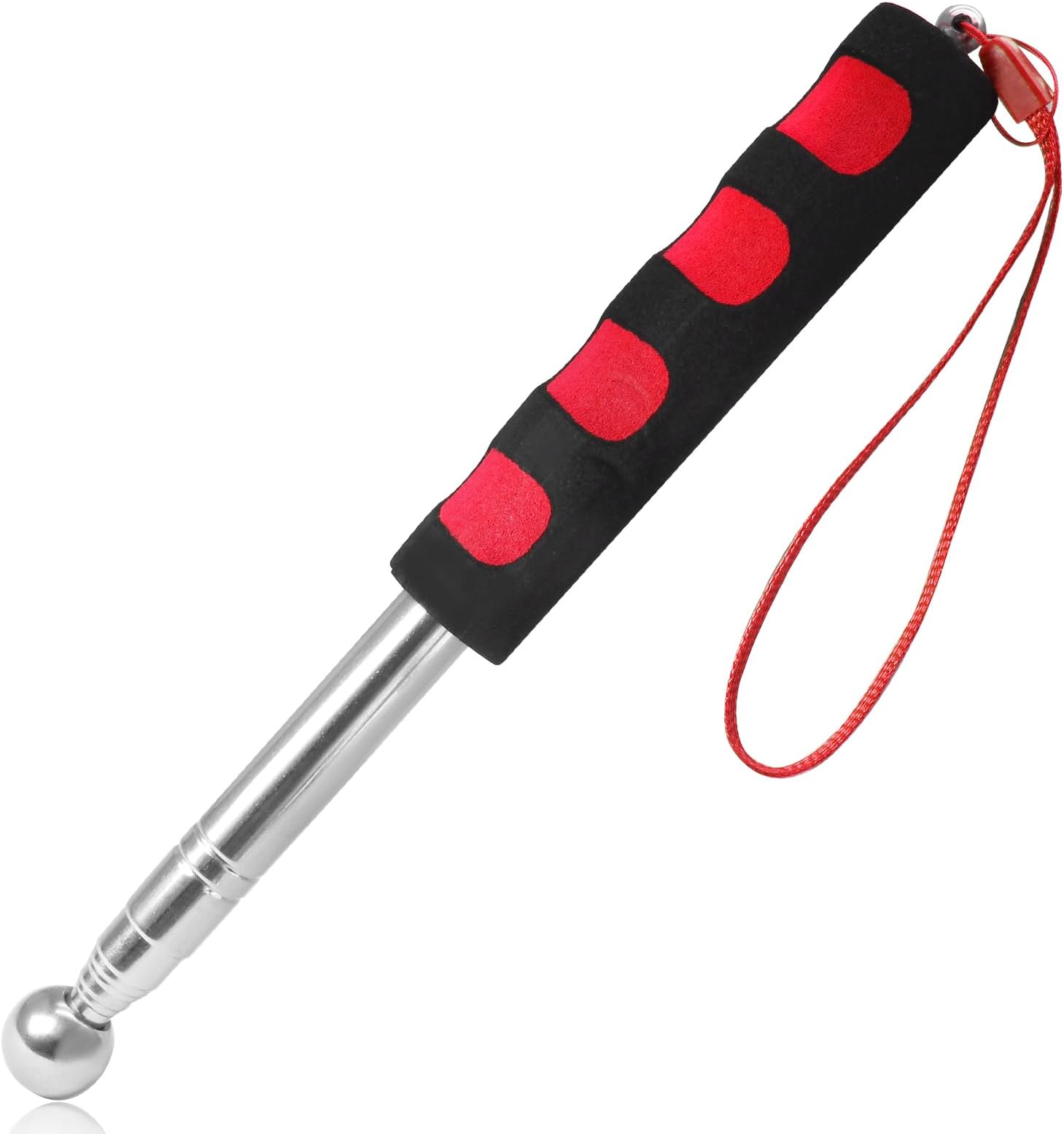 Litoexpe 115cm Hollowing Drum Hammer Sound Detection Folding Stick, Thickened Telescopic Rod for House Decoration Inspection (Red)