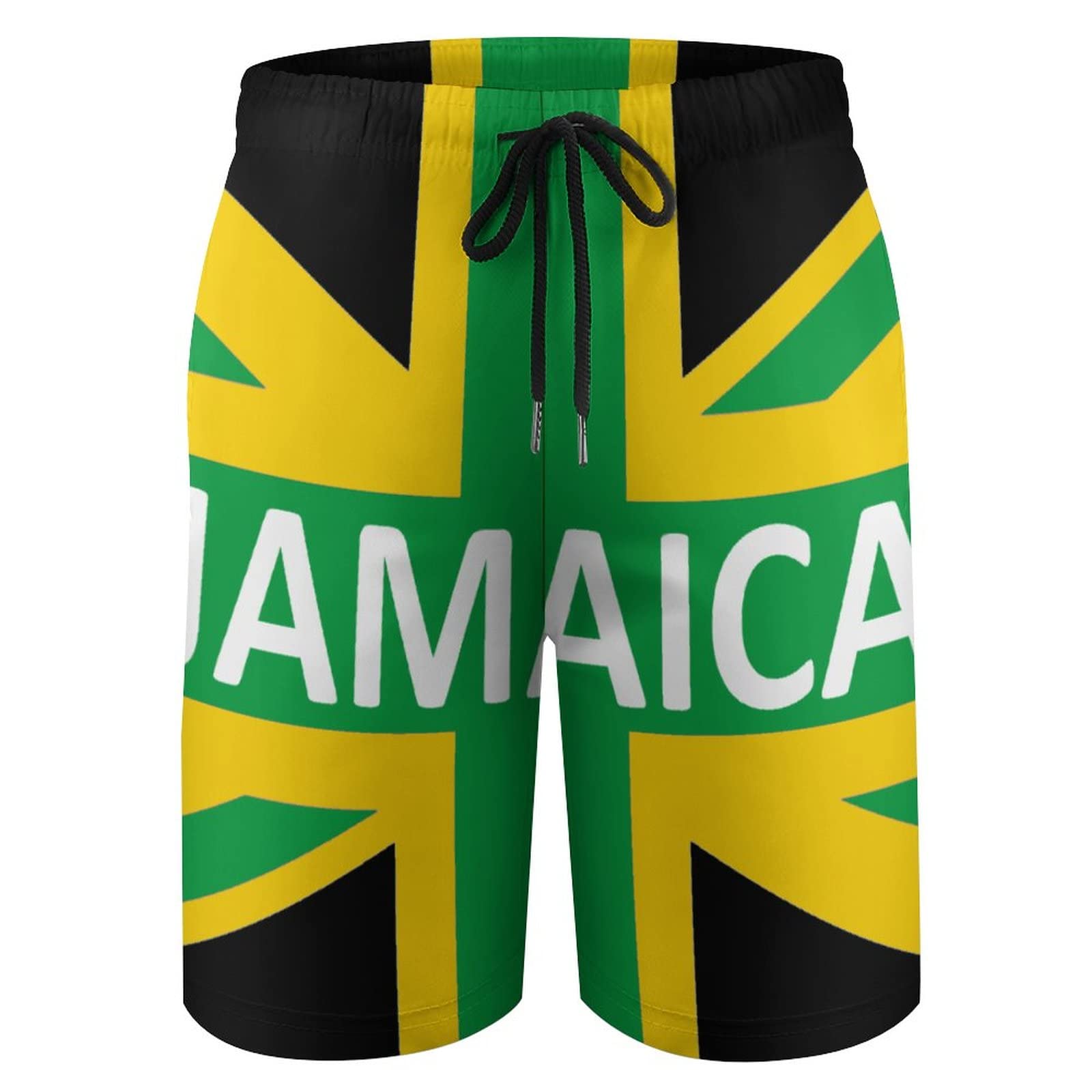 Jamaican Kingdom Flag Boys' Swim Trunks with Mesh Lining Quick Dry Beach Board Shorts Swimsuit for Kids L