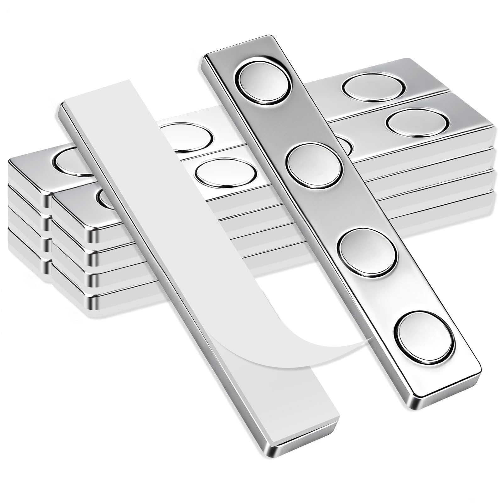 Imanes de neodimio potentes de 58x10x2 mm con adhesivo fuerte para fijación en casa - 20 uds