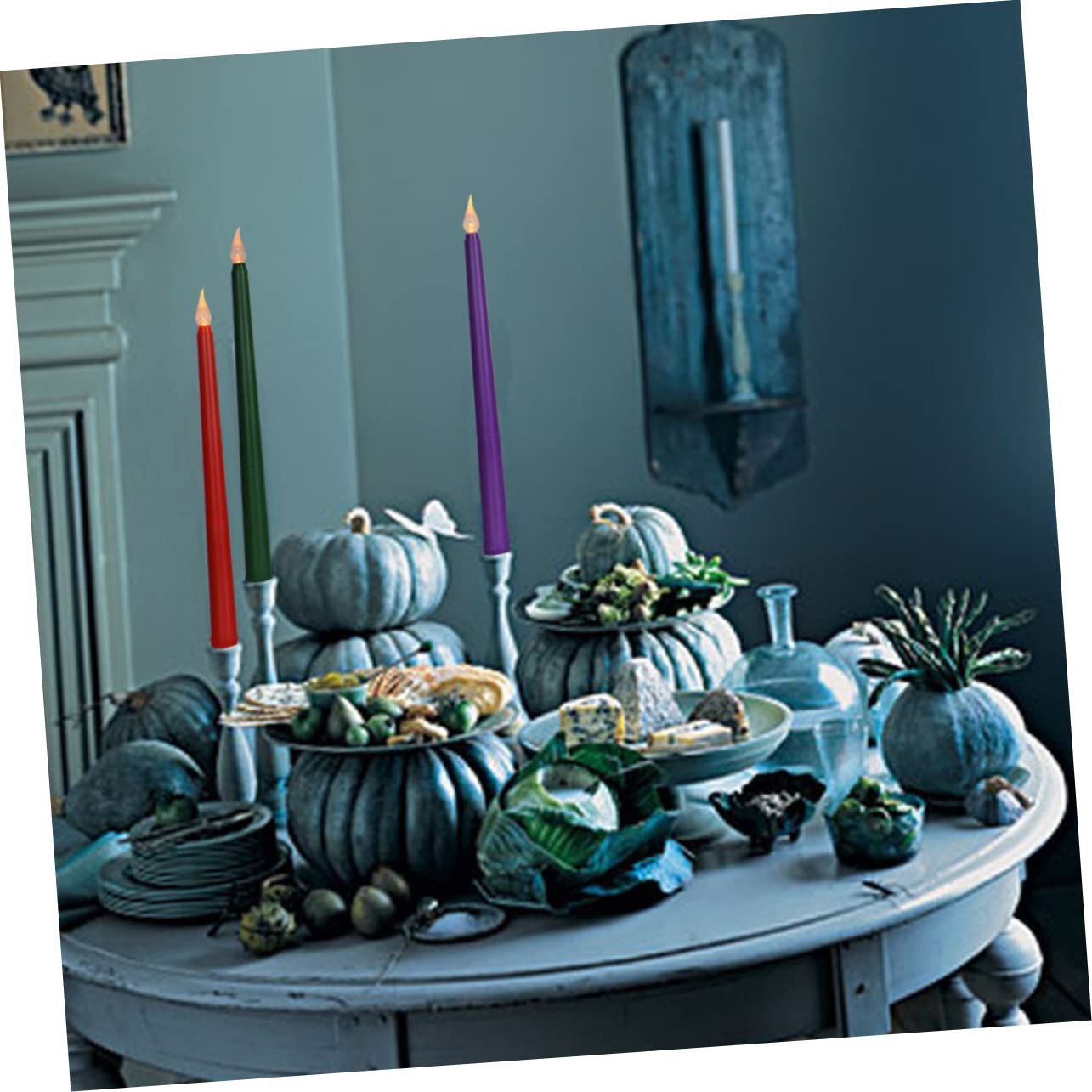 12 Pezzi Candele Elettriche senza Fiamma Rosse Luci LED Batteria per Decorazioni Natalizie Feste e Matrimoni Design Candela Lunga