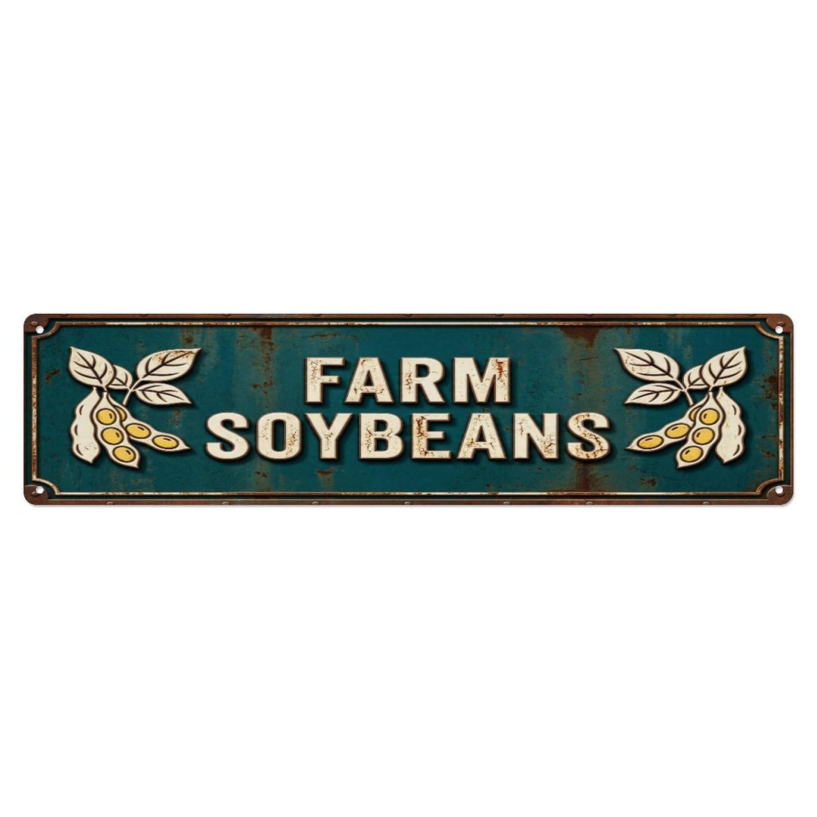 Metal Tin Sign FARM SOYBEANS Vintage Legume Rustic Farmhouse
