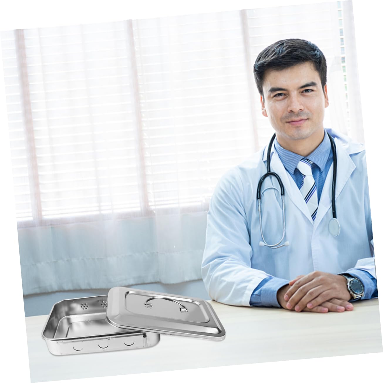 FRCOLOR Desinfektionsbox aus Edelstahl mit Deckel - Instrumentenwanne für Sterilisation Lagerung Professionelle Desinfektionswanne für Thermometer Medizinische Werkzeuge Friseur