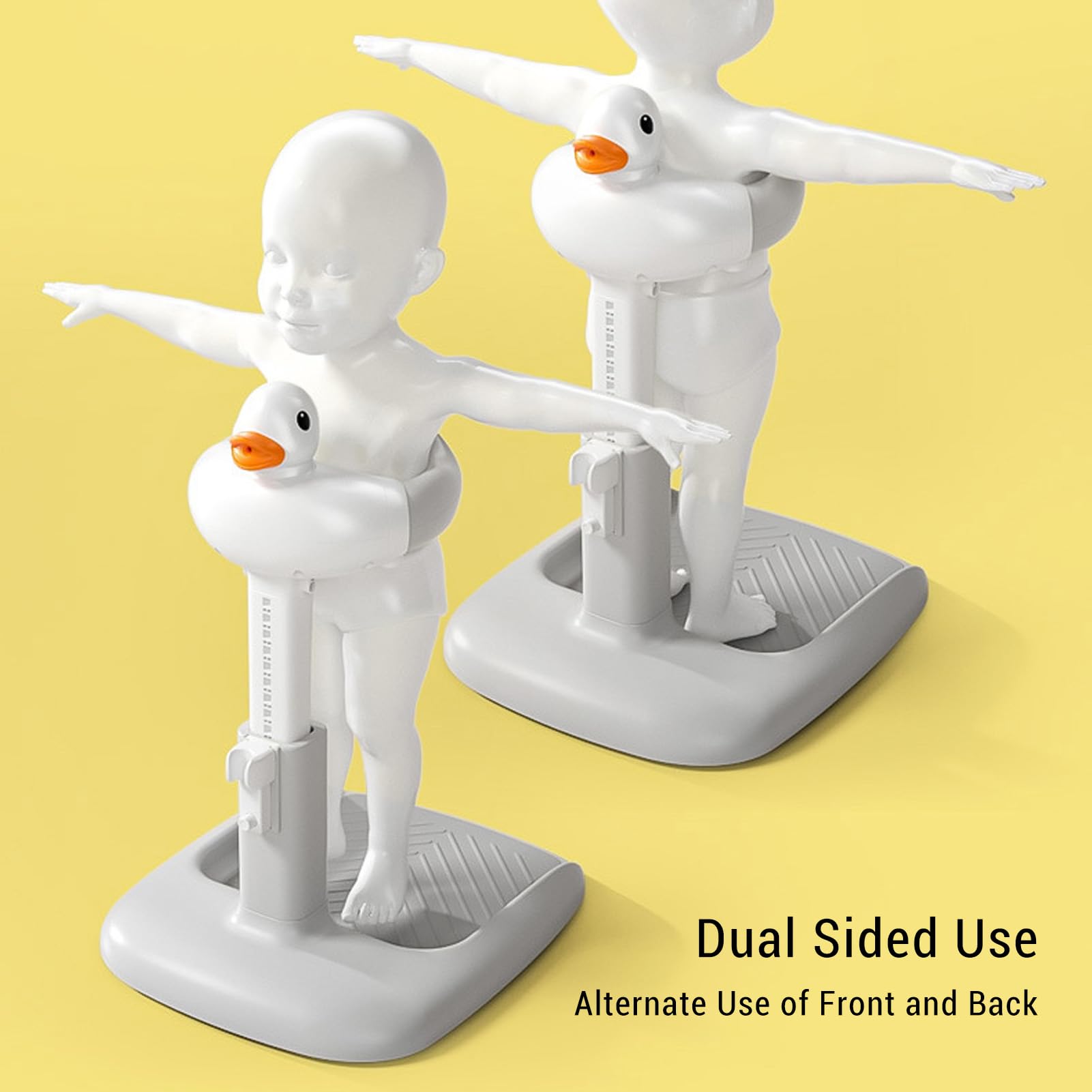Soporte para Ducha de bebé, Soporte Antideslizante de Ajustable para Bañar a Niños Pequeños, Plástico Compacto y Plegable (Gris Blanco)