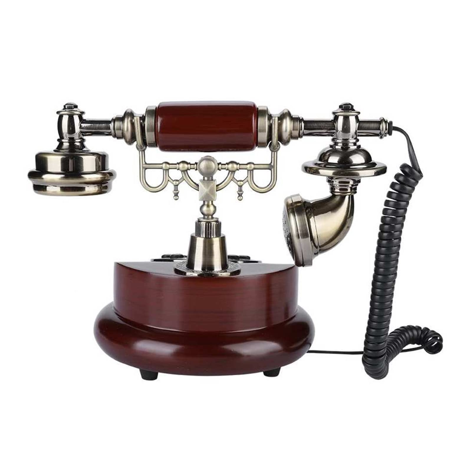 Różowy telefon retro dla seniorów Klasyczny zabytkowy telefon stacjonarny z obrotową tarczą i zestawem głośnomówiącym do domu/biura/hotelu Antyczne telefony