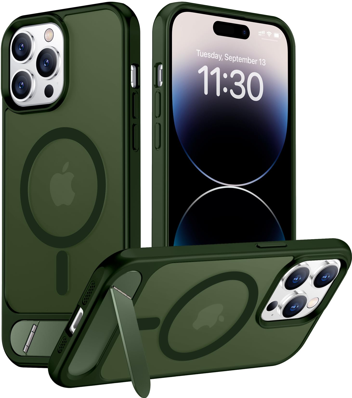 Temdan Magnetic Compatible with iPhone 14 Pro Max Case, [Built-in Invisible Kickstand][Compatible with MagSafe] [Military Grade Shockproof] Slim