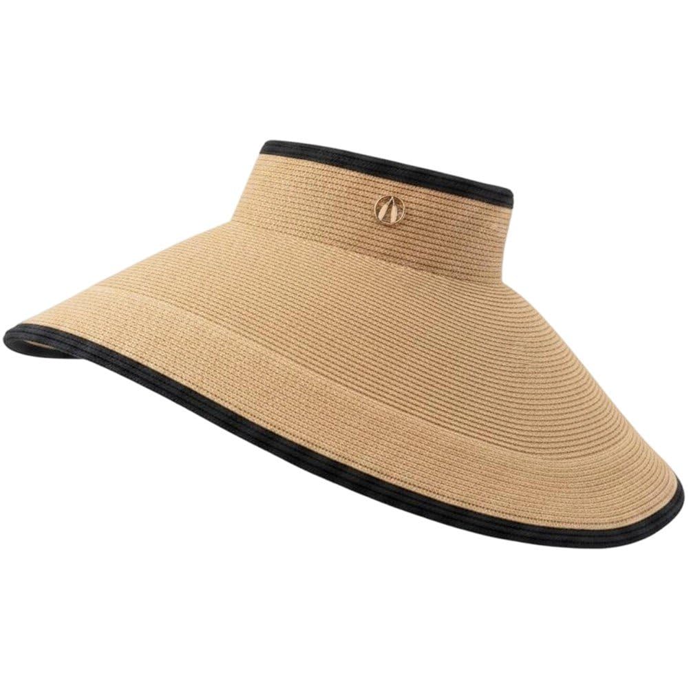 Sslvya Sun Visor Hats for Women Wide Brim Ponytail Straw Beach Hat Packable Foldable Upf 50+ Uv Protection Floppy Travel Hats