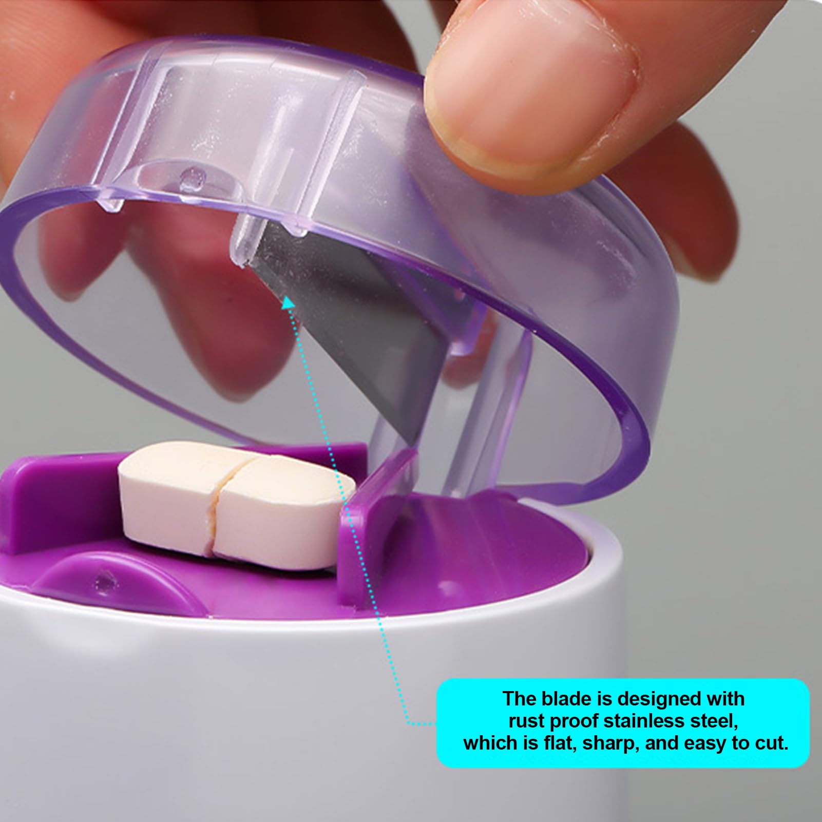 Pill Cutter - Pill Splitter | Pill Crusher | Hygienic and Healthy Pill Divider | Pill Grinder with Storage Compartment for Tablets | Portable Pill Cutter Splitter for Small Or Large Pills