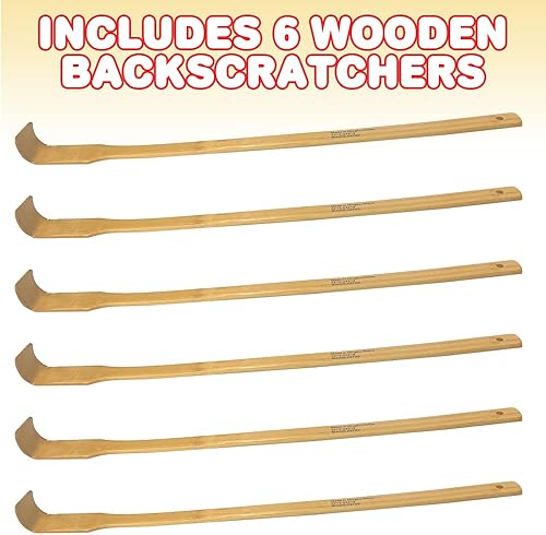 Miniatura 2 de ArtCreativity - Rascador de madera para niños y adultos, juego de 6 unidades, alivio instantáneo de picazón, material de madera, relleno de medias