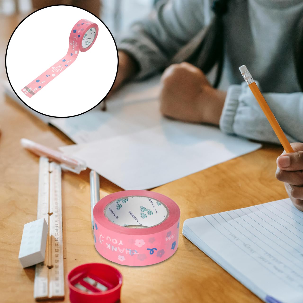 Gatuida Thanks Tape Clear Duct Tape Clear Tape Pink Stickers Thank You Tape Packing Tape Sealing Takeout Carton Decorative Sealing Tape for Shipping Thank You Sticker Small and Bopp - Image 2